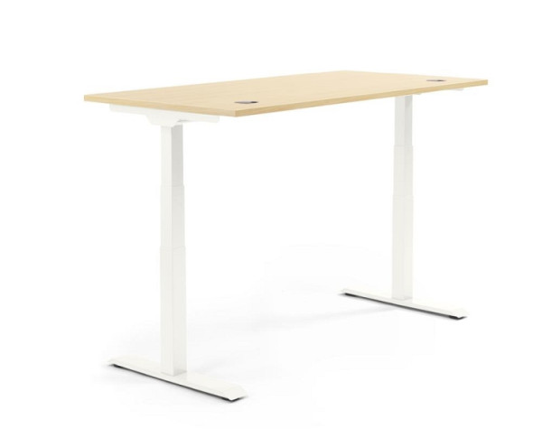 Deskin Höhenverstellbarer Schreibtisch FLEX MODUL, Ahorndekor, 1600 x 800 x 605-1255 mm, Gestell: Weiß, 347858