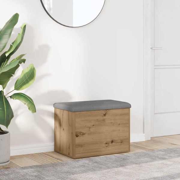 vidaXL Sitzbank mit Stauraum Artisan-Eiche 62x42x45 cm Holzwerkstoff, 857616