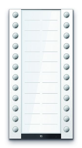 TCS Türkontrollsystem PET PRO Audio Klingeltastenerweiterung kurz 24T 2 Spalten AP RAL9010 reinweiß, AEA530224-0019