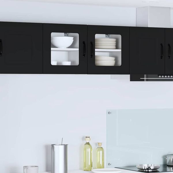 vidaXL Küchenwandschrank 2 pcs Schwarz 40 x 31 x 40 cm Holzwerkstoff, 885188