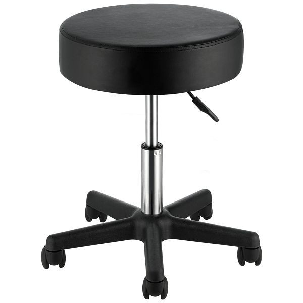 VEVOR Rollhocker mit Rollen, 181 kg Gewichtskapazität, Höhenverstellbar, Hocker mit Ultradickem Sitzkissen, Schwarz, YDHSNLYXWKBWF5VS0V0