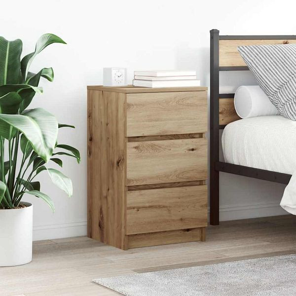 vidaXL Nachttische mit 3 Schubladen 2 Stk. Artisan-Eiche 39x35x65 cm, 861354