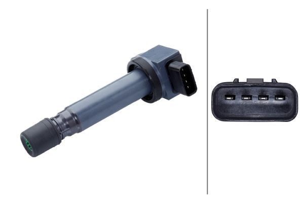 HELLA Zündspule, 4-polig, Kerzenschachtzündspule, geschraubt, 5DA 358 168-101