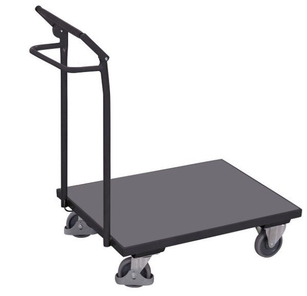 VARIOfit Schiebebügelwagen mit Totmannbremse, Ladefläche: 800 x 600 mm, RAL 7016 anthrazitgrau, sw-600.125/AG