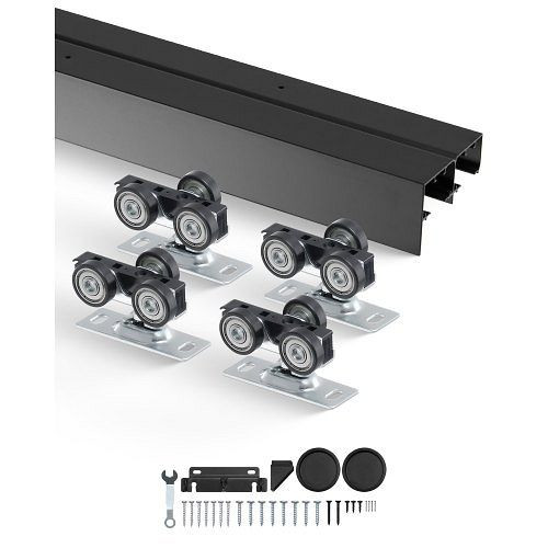 VEVOR Schiebetür-Beschlagschienensatz 1219 mm, Aluminium, für Türbreite je 622 mm, belastbar bis 68 kg, TLMTZTLM4FTSUG8DUV0