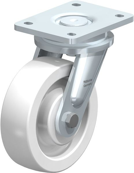 Blickle LO-SPO 160K Stahlgeschweißte Schwerlast-Lenkrolle, Polyamid, Weiß, 754945
