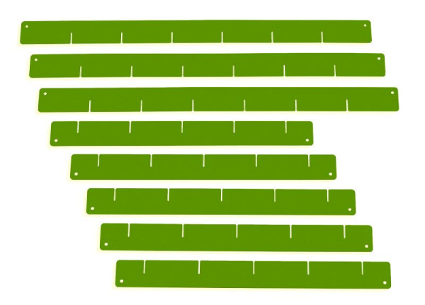 Metra Schubladeneinteiler, grün - Set, für Werkstattwagen, 3 + 5 Einteilerbleche, 400 mm, 10225