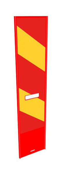 Schake Klemmbake für EURO, Schrankenzäune Typ 2/3, beklebt mit Folie Typ RA1/A, einseitig, rechtsweisend, Folie: 800x 200 mm, rot / gelb, 36050SKR