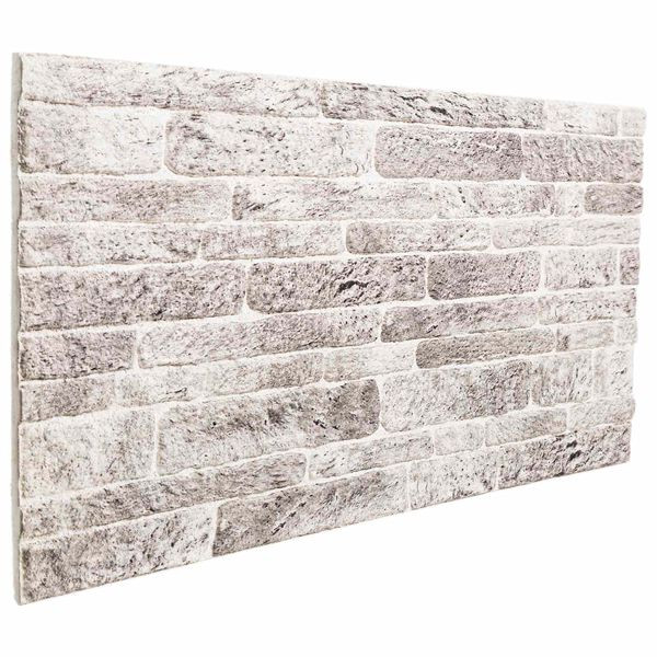 vidaXL Wandpaneele 10 stk. 100 x 50 cm Hellgrau und Weiß EPS-Schaum, 42046106