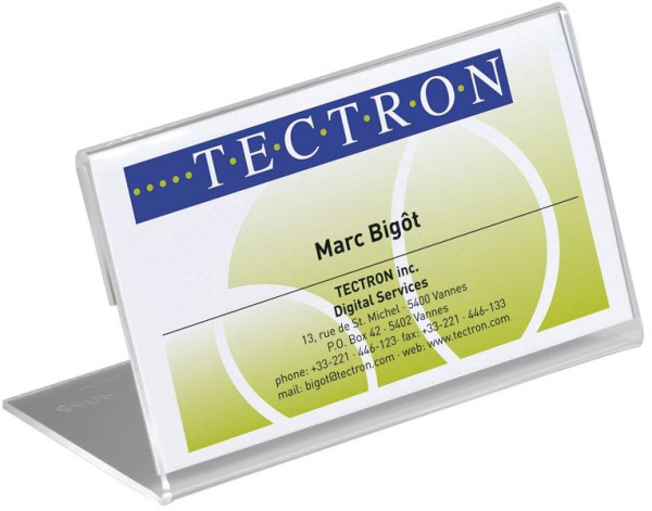 DURABLE Tischaufsteller in L-Form, Schild weiß, 100 x 54 mm, 10 Stück, 8055 19