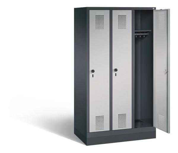 C+P Spind Evolo, H1600xB900xT500mm, Farbe: Schwarzgrau / Weißaluminium, 480206-30 S10063