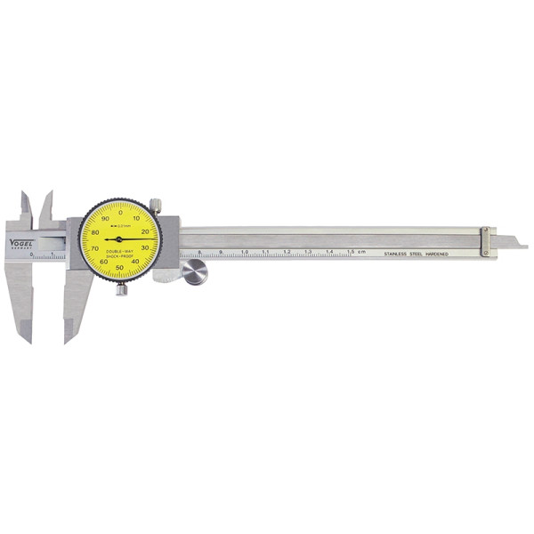 Vogel Germany Uhr-Messschieber DIN 862, IP40, 0 - 150 mm, Ablesung: 0.01 mm, 40 mm, Messspitzen (Kreuzform): 16.5 mm, 201101