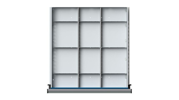 Ulmia Schubladeneinteilungsmaterial, Serie V + T (BL), 1/3 Teilung für Schublade, 138 mm, 901.907, 4014641061524