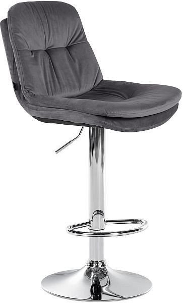 CLP Barhocker Laurel Samt chrom, dunkelgrau, 323951