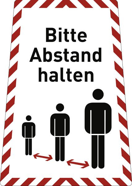 Moedel Bitte Abstand halten, Kombischild, Folie 199x280 mm, 103703
