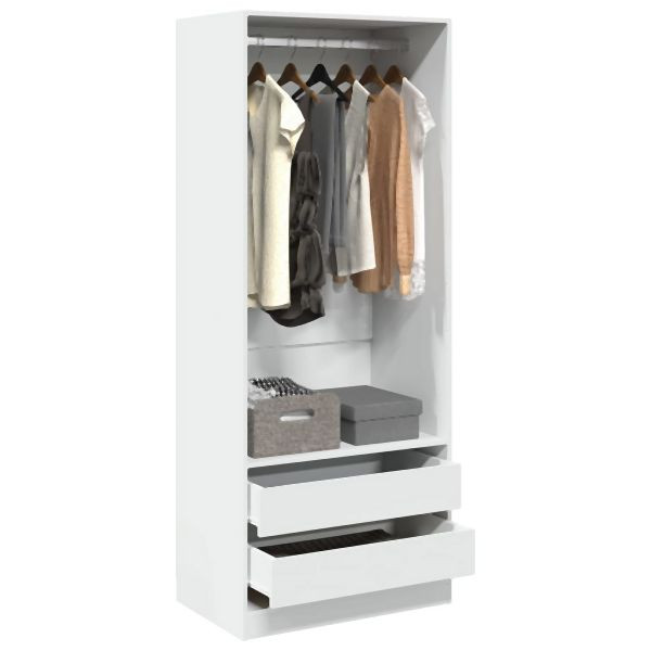 vidaXL Kleiderschrank Weiß 80x50x200 cm Holzwerkstoff, 3307747