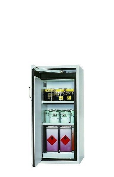 asecos Sicherheitsschrank S-CLASSIC-90, S90.129.060.WDAS in lichtgrau RAL 7035 mit 2x Fachboden (Stahlblech), 30239-001-30277