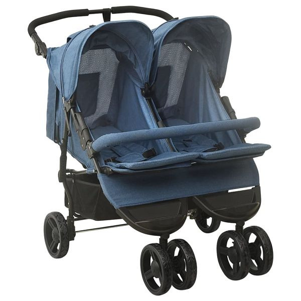 vidaXL Geschwisterwagen Marineblau Stahl, 10244, 8720286432518