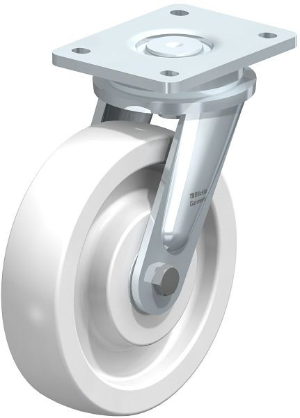 Blickle LO-SPO 200K Stahlgeschweißte Schwerlast-Lenkrolle, Polyamid, Weiß, 48132