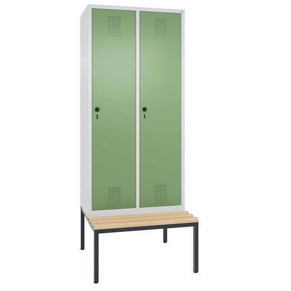 C+P Spind Evolo, 2 Abteile, H2090xB810xT815 mm, Grau/Resedagrün, 48050-22 S10052