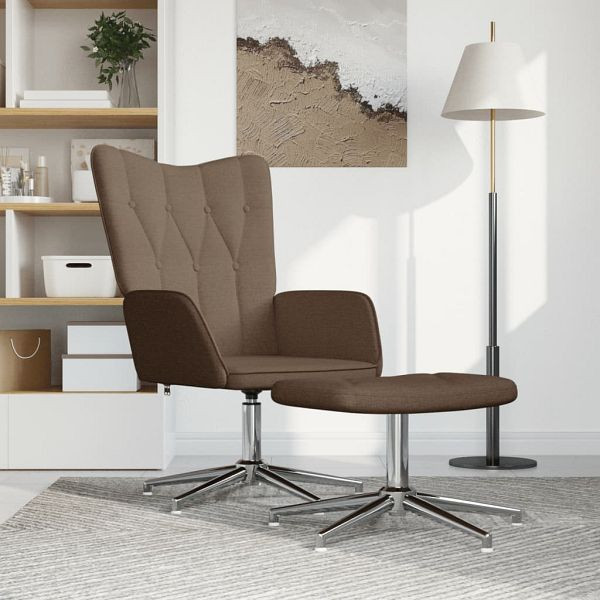 vidaXL Relaxsessel mit Hocker Braun Stoff, Top-Qualität, 327603