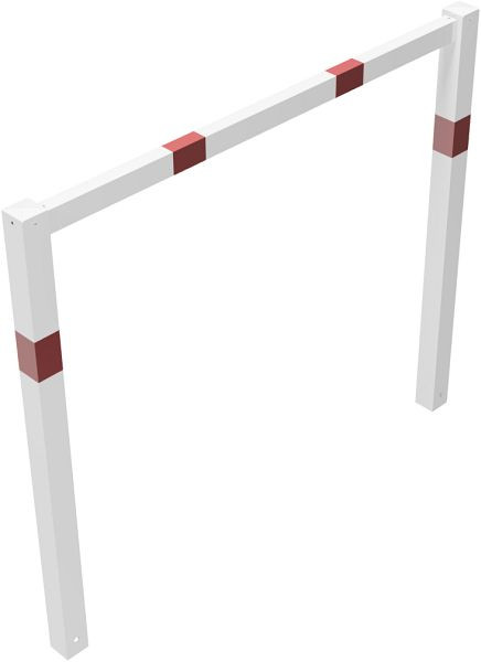 Schake Wegesperren feststehend, geschweißt mit Oberholm, feuerverzinkt und weiß beschichtet, Gesamtbreite: 1500 mm, 4014_15B