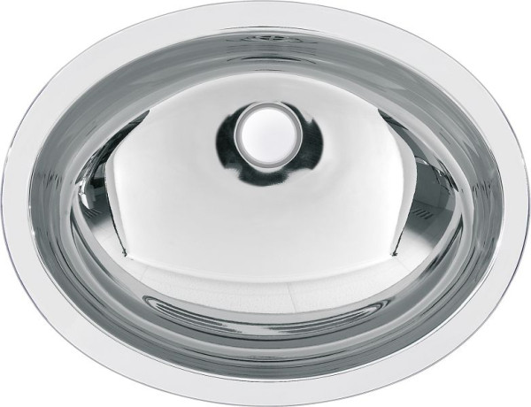 KWC Ovalbecken, Rondo, Edelstahl, 512x159x392 mm, Überlauf, seidenmatt, 2000056606
