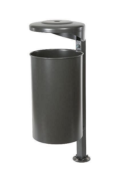 Renner Stand-Abfallbehälter ca. 55 L, inkl. Ascher, mit 2-tlg. Quadratrohrpfosten zum Einbetonieren, verzinkt, beschichtet, kobaltblau, 7084-00PB 5013