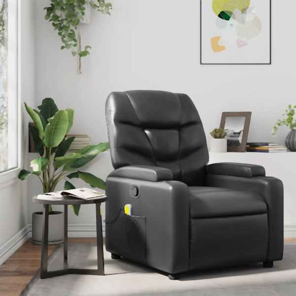 vidaXL Massagesessel Schwarz Kunstleder, Füllung: Schaumstoff, 372472
