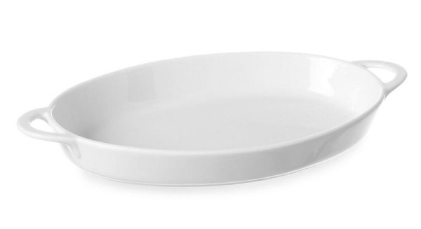 Hendi Ofenform Porzellan mit Ohrengriffen, oval, LxBxH: 270x180x40 mm, 784020