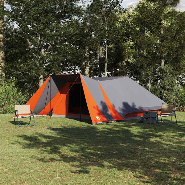 vidaXL Familienzelt mit Dach Grau und Orange 660 x 456 x 200 cm, 42000977