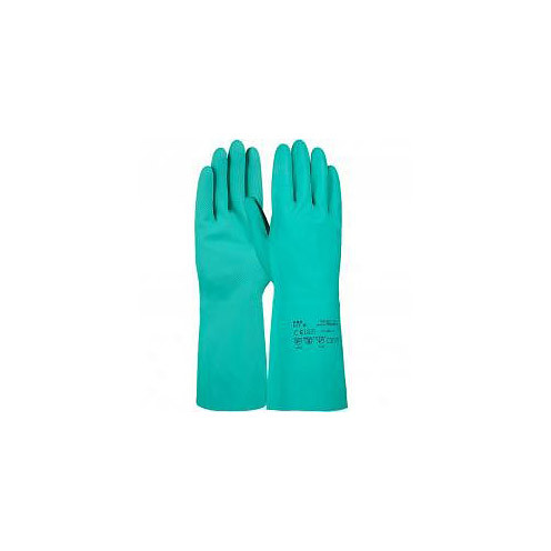 PRO FIT Trivex Nitril Chemikalienschutzhandschuh, 33 cm, grün, Größe: 7, VE: 12 Paar, 175-7