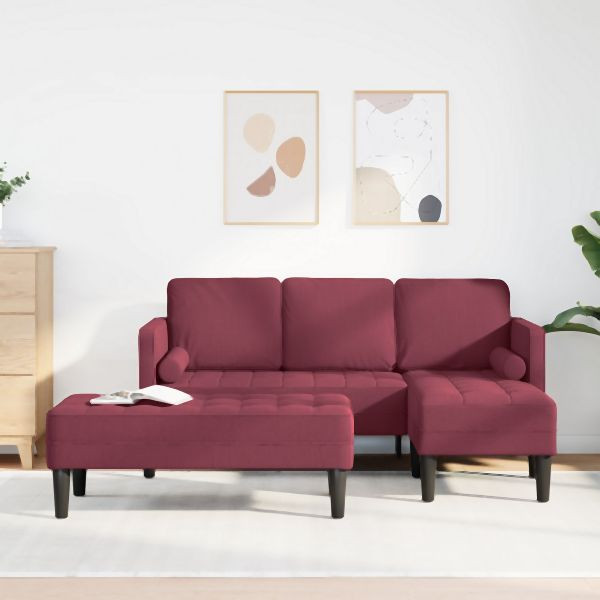 vidaXL 2-teiliges Sofa Set mit Kissen in burgunderrot, 3329255