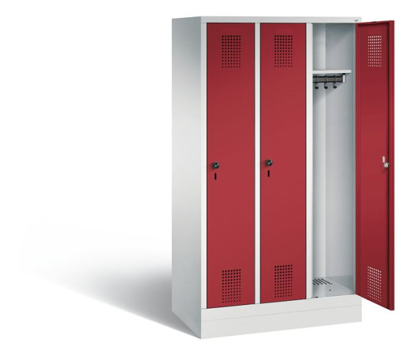 C+P Spind Evolo, H1600xB900xT500mm, Farbe: Lichtgrau / Rubinrot, 480206-30 S10046