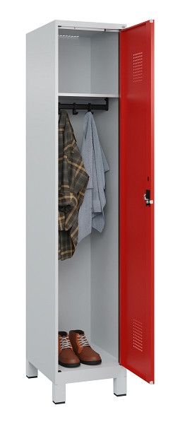 C+P Spind Evolo PLUS, mit Füßen, 1 Abteil, 1950x400x500mm, 7035/3020, Verschluss Zylinderschloss, Ablageböden 1, 049010-12 S10032