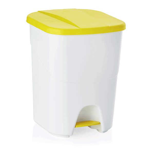 WAS Treteimer mit gelbem Deckel, 40 Liter, Polypropylen, 1143403