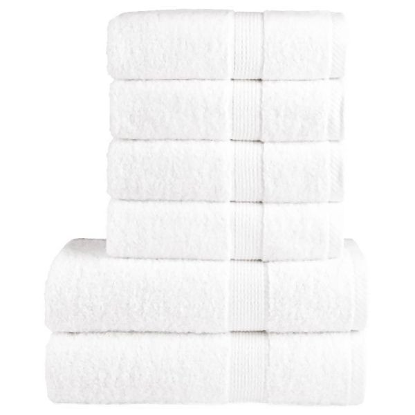 vidaXL 6 tlg. Premium-Handtuch-Set SOLUND Weiß 600 g/m², 137553