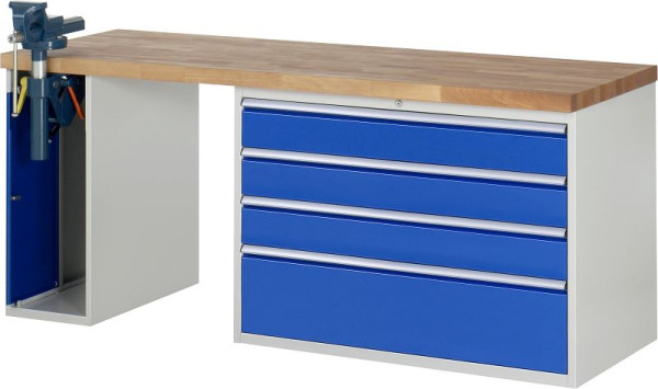 RAU Werkbank Serie 7000 - Modell 7710-2, B2000 x T700 x H890 mm, Systemunterbau B2000 x T650 x H850 mm, 03-7710A2-207B4M.11