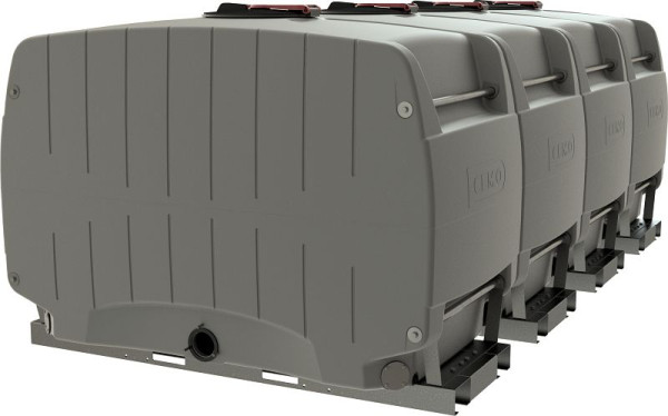 Cemo Modulfass 8000 l grau mit Grundrahmen Verkettung 4 x 2000 l-Modul, 12149