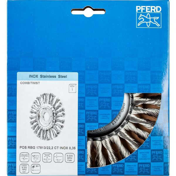 Pferd Rundbürste, gezopft POS RBG 17813/22,2 CT INOX 0,35, 43304013