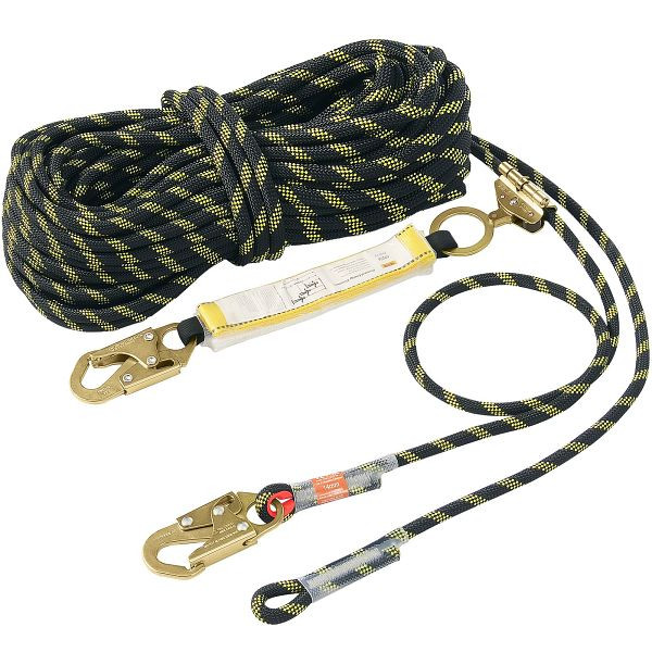 VEVOR Vertikales Kletterseil Sicherheitsseil, 45,7m Outdoor Schwarz Gelb 30kN, CZSMXHHXWS15WKJUCV0