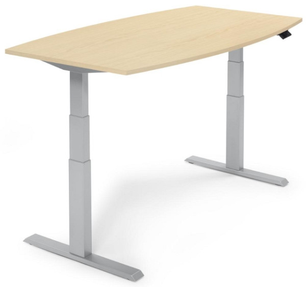 Deskin Sitz-/ Stehbesprechungstisch, höhenverstellbar, Ahorndekor, 2000 x 1000 x 640-1300 mm, 286991