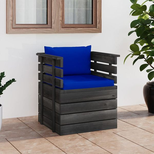 vidaXL Gartensessel mit Kissen Kiefernholz, 3061729, 8720286256534