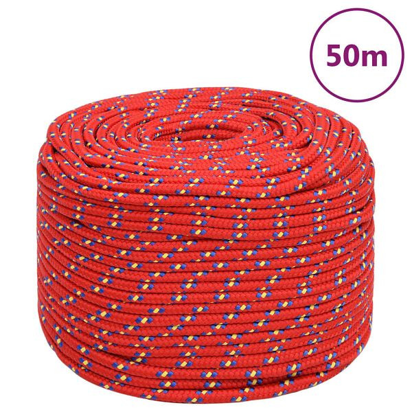 vidaXL Bootsseil Rot 6 mm 50 m Polypropylen, 152391, 8720287126706