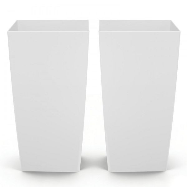 VEVOR Pflanztopf 390x390x750 mm Weiß, 2er-Set, mit Innentopf & Abflusslöchern, für Zimmer- & Gartenpflanzen, FZXZSHPBS2PC33CA2001V0