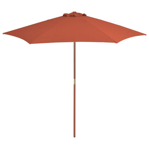 vidaXL Sonnenschirm mit Holz-Mast 270 cm Terrakotta, 44518