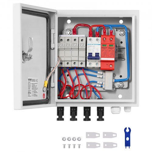 VEVOR Solar PV Combiner Box 4 String 15A für Solar Panel System Stahl Fall IP65, GFHLX4HL15ATMYRICY3