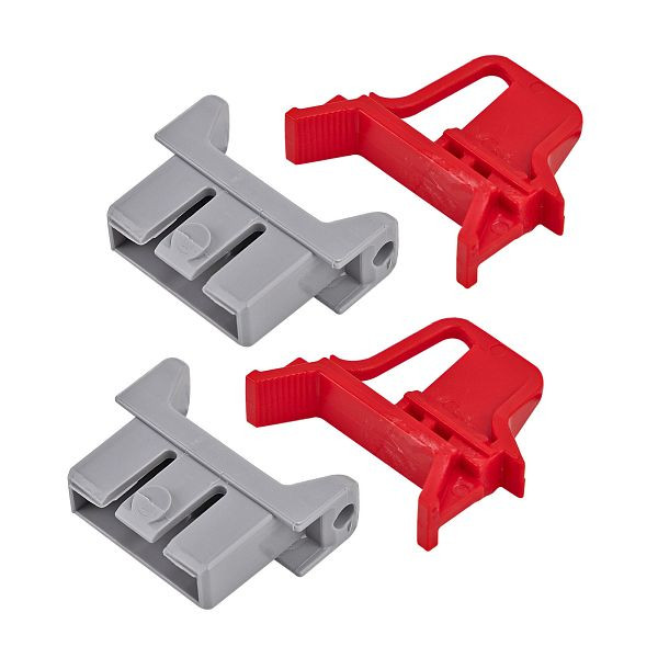 ADB Eurobox Schiebe+Scharnierverschlüsse grau / rot 2+2 er Set, 51162