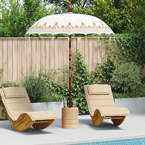 vidaXL Balinesischer Sonnenschirm Creme (180-190) x 260 cm, 42006454