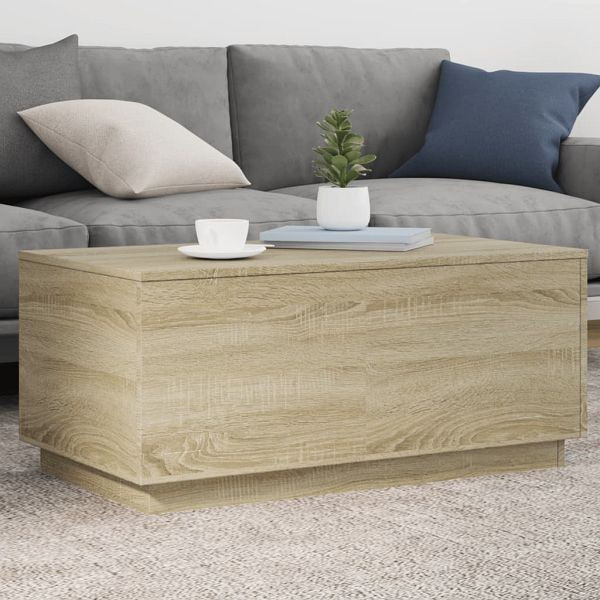 vidaXL Couchtisch mit LED-Leuchten Sonoma-Eiche 90x50x40 cm, 839877